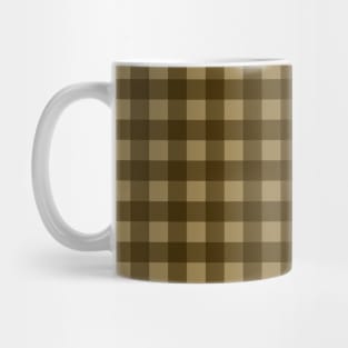 Brown and Golden Tan Buffalo Plaid Gingham Check Mug